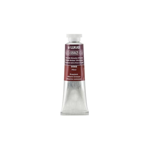 Lukas 1862 Professional German Oil Paint, Alizarin Crimson 37 mL - w/Beeswax & Non-Yellowing Sunflower Oil, Short Drying Time, Smooth, Outstanding Lightfastness - color: Alizarin Crimson, size: 1.25 Fl Oz (Pack of 1)