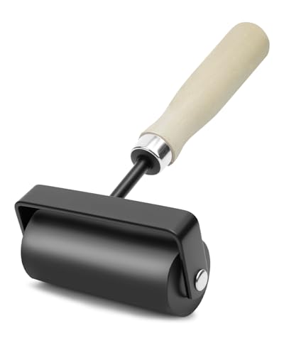 UCEC Brayer Roller for Printmaking – Wooden Handle Durable Glue Roller Woodworking, Paint, Brayer Rollers for Crafting, Great for Gluing Application, Diamond Painting, Block Printing – 1 Pack (3 Inch) - color: 3 Inch-Wooden Handle
