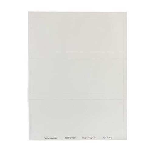 Perforated Paper Nameplate Inserts, Pack of 20 (8" x 3") - color: White, size: 8" x 3"