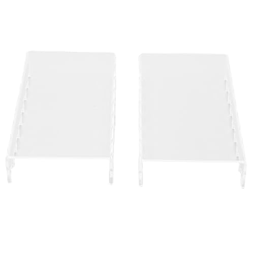 Zunate 2PCS Clear Acrylic Makeup Brush Holder & Drying Rack, 8-Slot Horizontal for Vanity, Paint Brushes, Pens, Eyeliners