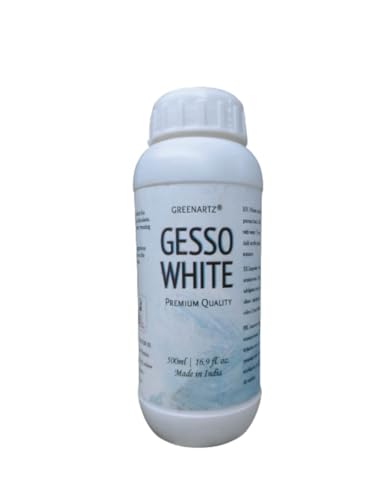 White Gesso Primer, 500ml, Universal Smooth Texture Medium for Wood, Canvas, Clay, Acrylic and Oil Painting, 800g