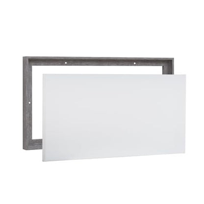 Combo Pack: Floater Frame + 10x30 inch Stretched Canvas for Painting, 1-3/8" Frame + 3/4" Blank Canvas 12oz Primed 100% Cotton Canvas Fabric (Rustic Gray, 10 x 30 inch) - color: Rustic Gray, size: 10 x 30 inch