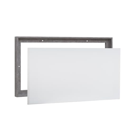 Combo Pack: Floater Frame + 12x18 inch Stretched Canvas for Painting, 1-3/8" Thick Frame + 3/4" Deep Blank Canvas with 12oz Primed 100% Cotton Canvas Fabric (Rustic Gray, 12 x 18 inch) - color: Rustic Gray, size: 12 x 18 inch