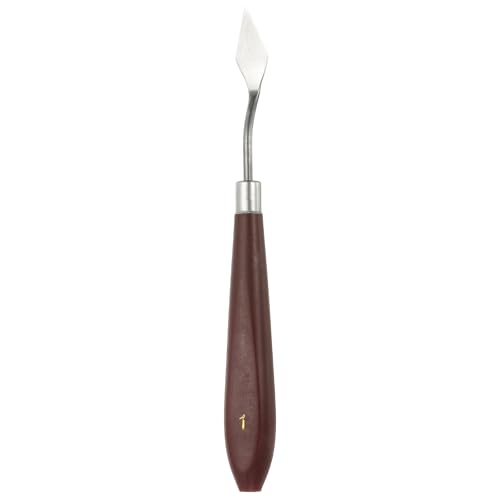 HARFINGTON Palette Knife Painting Tool 1.18" x 0.51" Stainless Steel Art Spatula Pallet Knives Scrapers Tools with Plastic Handle for Acrylic Oil Canvas Mixing Spreading, Red/Silver - size: 1.18" x 0.51"