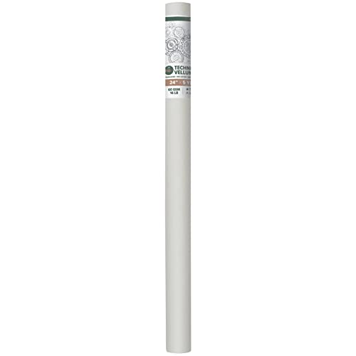Borden & Riley 24" x 5 Yards #110M Technical Vellum Roll, 16 lb. 100% Rag, 1 Roll Each