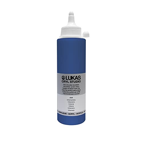 Lukas CRYL Studio Artist Acrylic Paint, Ultramarine Blue, 250 ml Bottle - High Pigment Acrylic Paints for Canvas Painting, Large Scale Works - Medium-Viscosity, Water-Mixable, Fast Drying - color: Ultramarine Blue, size: 250 ml Bottle