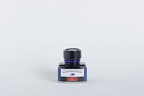 Jacques Herbin 13018T - 30ml Bottle of Ink for Fountain Pens and Rollerball Pens - Bleu des Profondeurs - color: Deep Blue, size: 1 fl oz