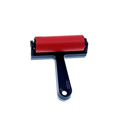 FIXOSHEE Art Rubber Roller Brush Red Durable Sponge Painting Tool for Easy Ink Application Scrapbooks Wallpapers and