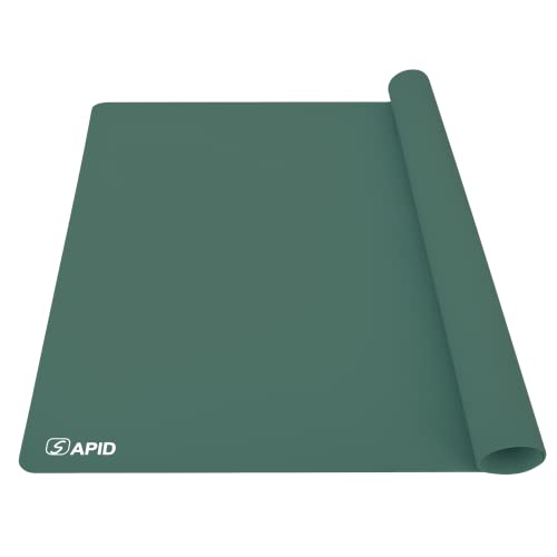 Sapid Extra Large Silicone Sheet for Crafts, Thick Silicone Jewelry Casting Mats, Nonstick Nonslip Silicon Mat for Epoxy Resin, Art Painting, Heat- Resistance Counter Mat (20"×27.9", Dark Green) - color: Dark Green, size: 27.9"L x 20"W