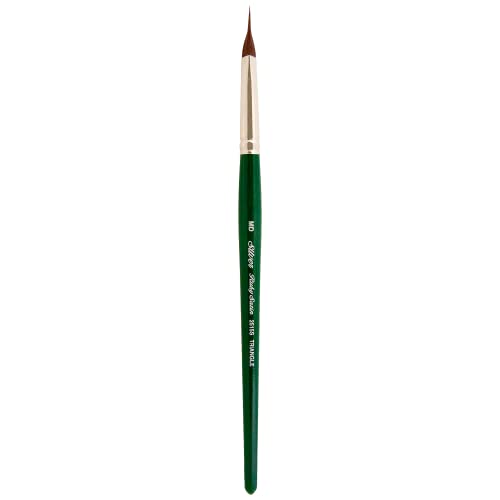 Silver Brush Limited 2515S-MD Ruby Satin Pointed Triangle Paintbrush for Oil, Acrylic, and Heavy Body Paints, Size MD, Short Handle - size: Medium