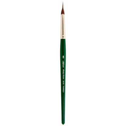 Silver Brush Limited 2515S-MD Ruby Satin Pointed Triangle Paintbrush for Oil, Acrylic, and Heavy Body Paints, Size MD, Short Handle - size: Medium