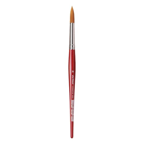 da Vinci Watercolor Series 5580 CosmoTop Spin Paint Brush, Round Synthetic with Red Handle, Size 14 (5580-14) - size: Size 14, style: Round