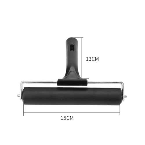 5.9 Inch Rubber Brayer Roller Art Ink Painting Printmaking Roller Stamping Tool 15 cm Craft Oil Gluing Tool Black