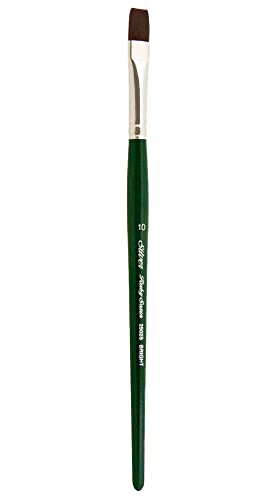 Silver Brush Limited 2502S Ruby Satin Bright Brush for Fluid and Flow Acrylics, Size 10, Short Handle - size: Size 10