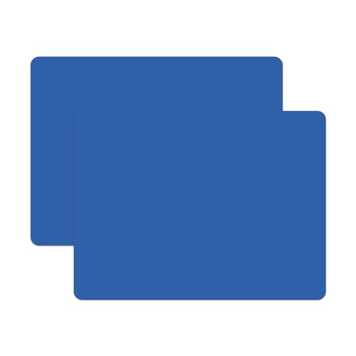 Silicone Placemats, Food-Grade Non-Slip Waterproof, Dining, Countertop Protector, Kitchen Counter Mat, Heat Resistant, Baking mat Dishwasher Safe - color: Classic Blue, size: 15.7 x 11.8 in - 2pcs (0.04 in)
