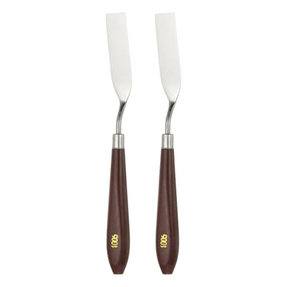 HARFINGTON 2pcs Palette Knife Painting Tool 2.72" x 0.7" Stainless Steel Art Spatula Pallet Knives Scrapers Tools with Plastic Handle for Acrylic Oil Canvas Mixing Spreading, Red/Silver - size: 2.72" x 0.7"