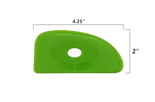 Creative Hobbies Green Medium Firm Silicone Pottery Ribs | Ultimate Ceramic Sculpting Tools Set for Smooth Finishing and Removing Finger Marks (All 6) - color: All 6