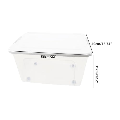 Plastic Bin with Lid, 1PCS Transparent Storage Box Office Container with Lids Platic Hangers Office Storage Bins Clothes Hangers Wardrobe Sundries Organizer - size: 56*40*31cm/22*15.74*12.2"