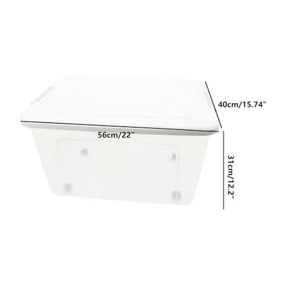 Plastic Bin with Lid, 1PCS Transparent Storage Box Office Container with Lids Platic Hangers Office Storage Bins Clothes Hangers Wardrobe Sundries Organizer - size: 56*40*31cm/22*15.74*12.2"