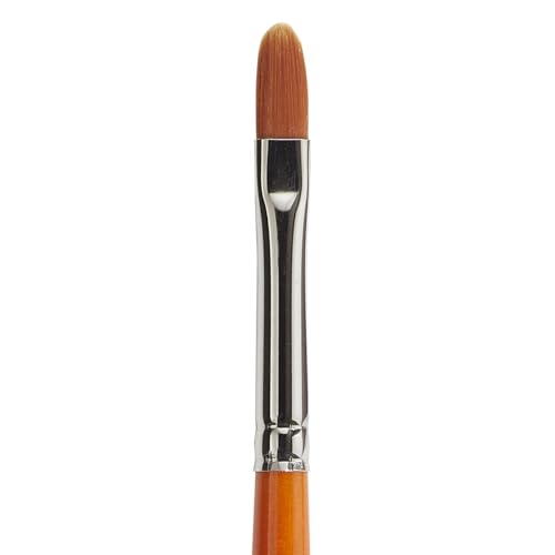 KINGART Premium Radiant 6500-6 Filbert Series Artist Brush, Synthetic Taklon Hair, Short Handle, Acrylic, Oil and Watercolor Painting, Size 6 - size: 6