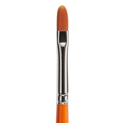KINGART Premium Radiant 6500-6 Filbert Series Artist Brush, Synthetic Taklon Hair, Short Handle, Acrylic, Oil and Watercolor Painting, Size 6 - size: 6