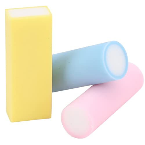 15pcs Rubber Stamps DIY Carving Blocks, Mini Cylindrical & Square Column, 3 Colors (Pink, Blue, Yellow) - Soft PVC for Easy Engraving, Signature Sculpture & Creative Craf