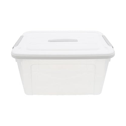 Plastic Bin with Lid, 1PCS Transparent Storage Box Office Container with Lids Platic Hangers Office Storage Bins Clothes Hangers Wardrobe Sundries Organizer - size: 37*26*20cm/14.56*10.23*7.87"