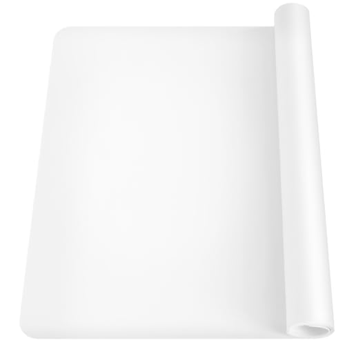 Extra Large silicone Mats, Food-Grade Kids Silicone Placemats Silicone Mats for Kitchen Counter Heat Resistant Mat, Non Stick Silicone Mat for Craft Pastry Baking, 27.6'' x 15.7''translucent white - color: Translucent White, size: 27.6"L x 15.7"W