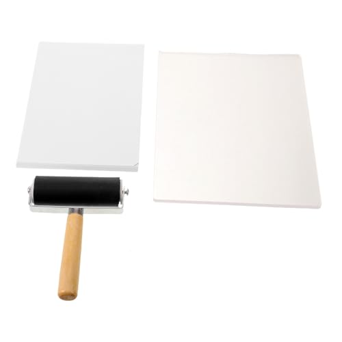 SOESFOUFU 1Set Reusable Gel Printing Plate, Gel Pad, Printing with Brush Set for Single Color, Fabric, Craft Art DIY Texture Creation