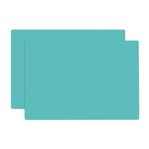 Silicone Mats, 2Pcs 15.7"x 11.8"x 0.03" Green Silicone Table Mat, Silicone Placemats for Baking, Kitchen Counter, Jewelry - color: Green, size: 15.7"x 11.8"