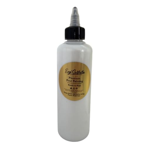 Premium Pour Painting | 8 FLOZ | Fluid Art Paint | Ready to Pour | Acrylic Pouring Paint | Diamond White - color: Diamond White