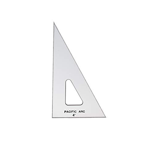 Pacific Arc Drafting Triangle, 4-inch, 30/60/90 Degrees, w/Inking Edge, Topaz - color: Topaz, size: 4-in, 30/60/90 degrees