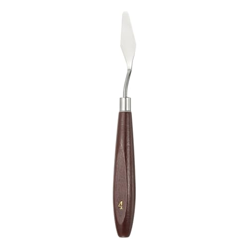 HARFINGTON Palette Knife Painting Tool 1.77 x 0.55 Stainless Steel Art Spatula Pallet Knives Scrapers Tools with Beech Wood Handle for Acrylic Oil Canvas Mixing Spreading, Red/Silver - size: 1.77" x 0.55"