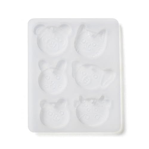 1PC Rabbit/Dragon/Cat Pendant Silicone Molds Animal Epoxy Casting Molds for Earring Necklace Keychain Charms Pendants Jewelry Making DIY Gem Cabochon Craft Supplies White 89x71x6mm - color: White-18