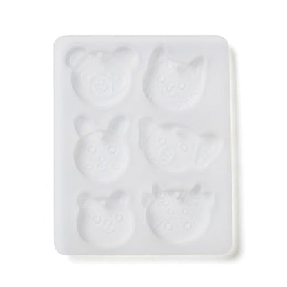 1PC Rabbit/Dragon/Cat Pendant Silicone Molds Animal Epoxy Casting Molds for Earring Necklace Keychain Charms Pendants Jewelry Making DIY Gem Cabochon Craft Supplies White 89x71x6mm - color: White-18