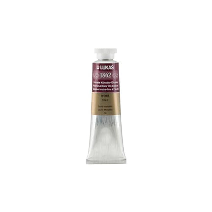 Lukas 1862 Professional German Oil Paint, Gold Metallic 37 mL - w/Beeswax & Non-Yellowing Sunflower Oil, Short Drying Time, Smooth, Outstanding Lightfastness - color: Gold Metallic, size: 1.25 Fl Oz (Pack of 1)