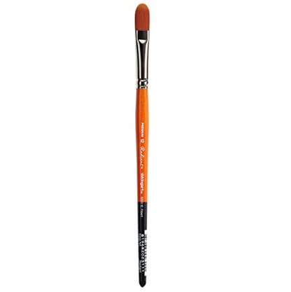 KINGART Premium Radiant 6500-12 Filbert Series Artist Brush, Synthetic Taklon Hair, Short Handle, Acrylic, Oil and Watercolor Painting, Size 12 - size: 12