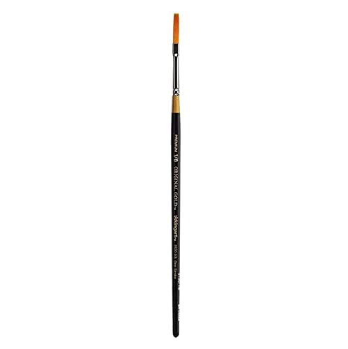 KINGART Premium Original Gold 9100-1/8 ONE Stroke Series Artist Brush, Golden Taklon Synthetic Hair, Short Handle, for Acrylic, Watercolor, Oil and Gouache Painting, Size 1/8 - size: Single - 1/8"