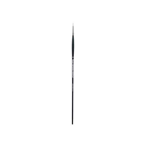 Creative Mark Imperial Professional Chungking Hog Bristle Brush - Round # 0, Handmade Long Handle Oil Paint Brushes for Artists, Nickel-Plated Brass Ferrules, Stiff Yet Soft Natural Bristles - size: #0