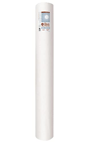 Borden & Riley 48" x 50 Yards #35C Sun-Glo Thumbnail Sketch Paper, 8 lb, White, 1 Roll Each (35WR485000) - color: White, size: 48" x 50 Yards