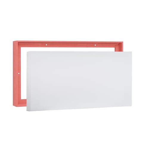 PIXY CANVAS Value Pack of 8x10 Stretched Canvas 1-1/2 (1.5) inch deep and Floater Frame for Your Paintings/Artwork/Wall Art/Wall Decor (Pastel Red/Pink, 8 x 10 inch, Landscape) - color: Pastel Red / Pink, size: 8 x 10 inch