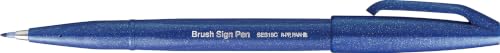 Pentel Brush Sign Pen - Blue (Pack of 10) - color: Blue