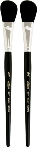 Silver Brush Limited 5619S-3/4 Silver Mop Black Oval Paintbrush for Oil, Acrylic, Watercolor, Pastels, & Charcoal, Size 3/4 Inch, Short Handle (Pack of 2) - size: Size - 3/4 (Pack of 2)