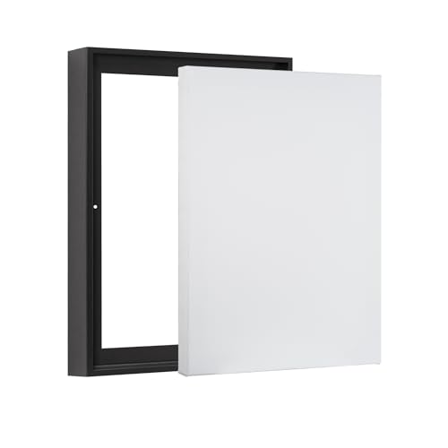 PIXY CANVAS Value Pack of 8x10 Stretched Canvas 1-1/2 (1.5) inch deep and Floater Frame for Your Paintings/Artwork/Wall Art/Wall Decor (Black Oak, 8 x 10 inch, Portrait) - color: Black Oak, size: 8 x 10 inch