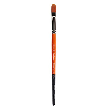 KINGART Premium Radiant 6500-10 Filbert Series Artist Brush, Synthetic Taklon Hair, Short Handle, Acrylic, Oil and Watercolor Painting, Size 10 - size: 10