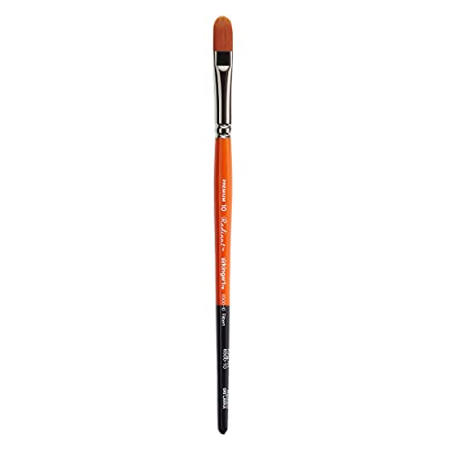 KINGART Premium Radiant 6500-10 Filbert Series Artist Brush, Synthetic Taklon Hair, Short Handle, Acrylic, Oil and Watercolor Painting, Size 10 - size: 10