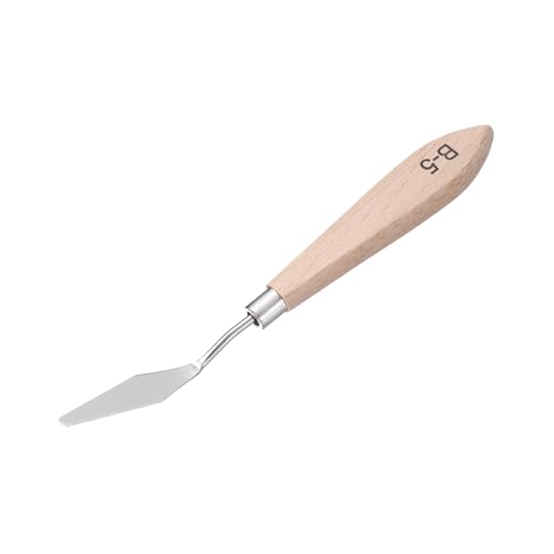 HARFINGTON Palette Knife Painting Tool 7.28" Stainless Steel Blade Spatula Painting Pallet Knife Beech Wood Handle for Oil Acrylic Canvas Color Mixing - size: 14mmx185mm