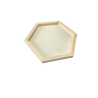 Unfinished Wooden Panels for Painting, Blank Wood Hexagon Framed Boards for Crafting Art Pouring (10x11.6 in, 6 Pack)