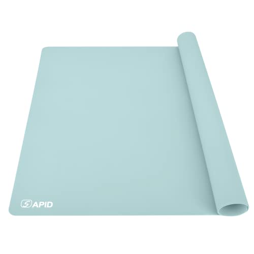 Sapid Extra Large Silicone Sheet for Crafts, Thick Silicone Jewelry Casting Mats, Nonstick Nonslip Silicon Mat for Epoxy Resin, Art Painting, Heat- Resistance Counter Mat (20"×27.9", Mint Green) - color: Mint Green, size: 27.9"L x 20"W