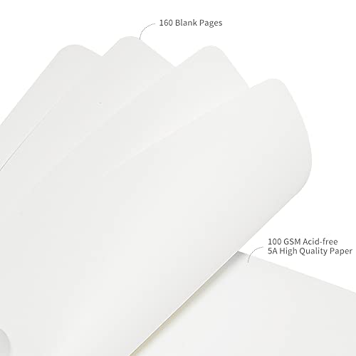 JOYEUX Blank Journal Notebook, A5, 160 Pages 100 Gsm Thick Sketch Books Hardcover Journal for Writing, 5.7 inches x 8 inches Notebooks for Work (Yellow) - color: Yellow